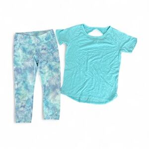 Athleta Kids Aqua Blue Matching Set